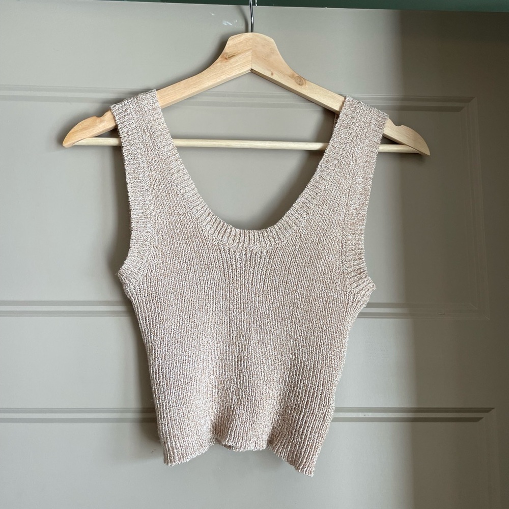 Olivaceous knit crop tank sweater S